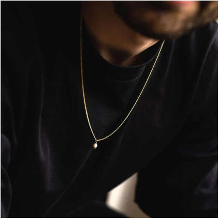 Pearl Necklace Men - Gold 14k