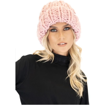 Ribbed Knit Beanie - Pink