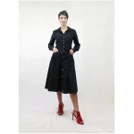 Skrabak Blusenkleid Elise aus Bio-Baumwolle schwarz uni