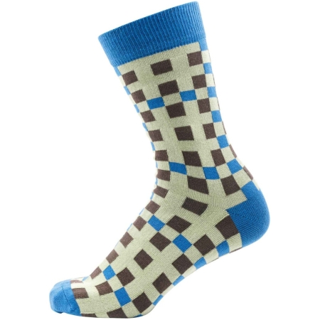 Socken Karo braun / blau Gr. 35-38