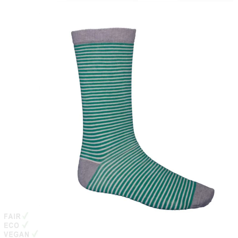 Socken grün gestreift