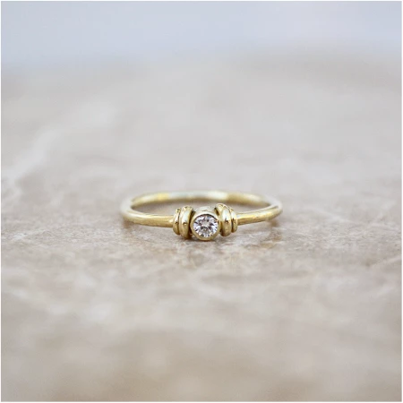 Swirl Diamond Ring - Gold 14k Re-used Diamond