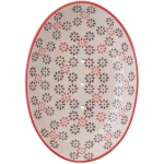 TRANQUILLO Ovale Seifenschale aus Steinzeug mit bunten Mustern 14 cm