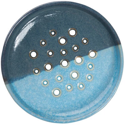 TRANQUILLO Seifenschale rund INDUSTRIAL aus Steinzeug in blau oder orange (POR623, POR627)