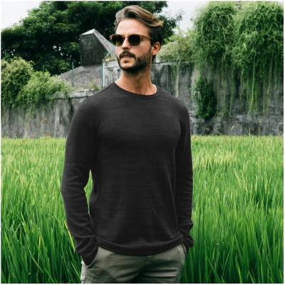 The Driftwood Tales Basic-Strickpullover - Herren Pullover - Driftwood Tales - aus Bio-Baumwolle