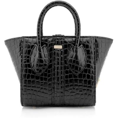 Vegan Leather Handbag 1.3 - Black Ink Croco