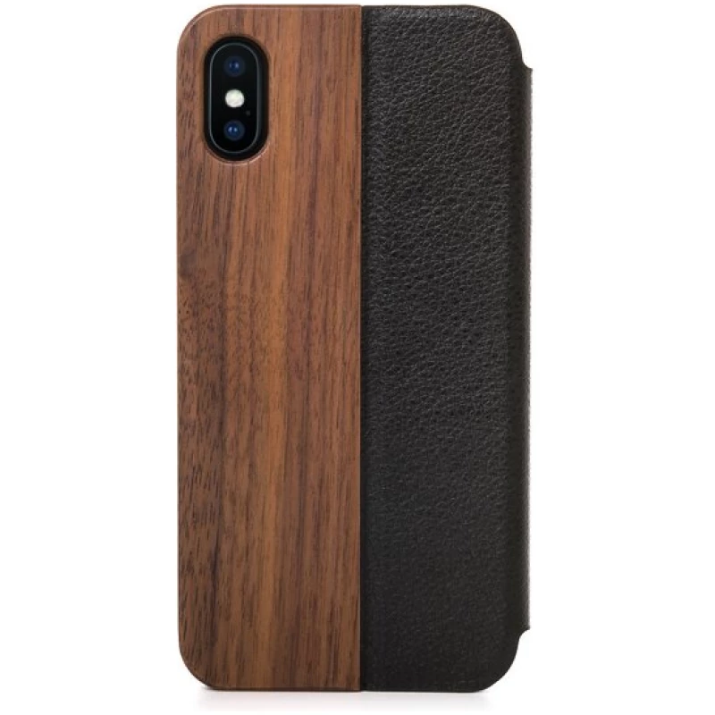 Woodcessories iPhone Hülle EcoFlip Hülle aus Holz mit natürlicher Lederoptik