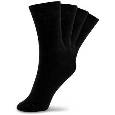 flat design by Mareike Kriesten 4 Paar Business-Socken aus Bio-Baumwolle schwarz, fair hergestellt in Portugal (EU)