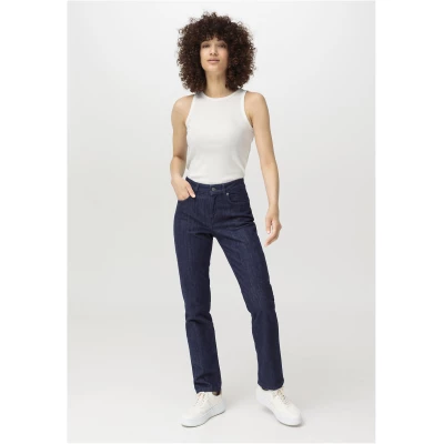 hessnatur Damen Jeans Marie Mid Rise Straight aus Bio-Denim - blau - Größe 25/30