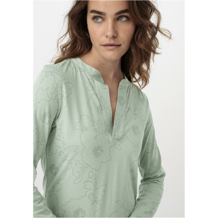 hessnatur Damen Nachthemd aus Bio-Baumwolle - grün - Größe 34