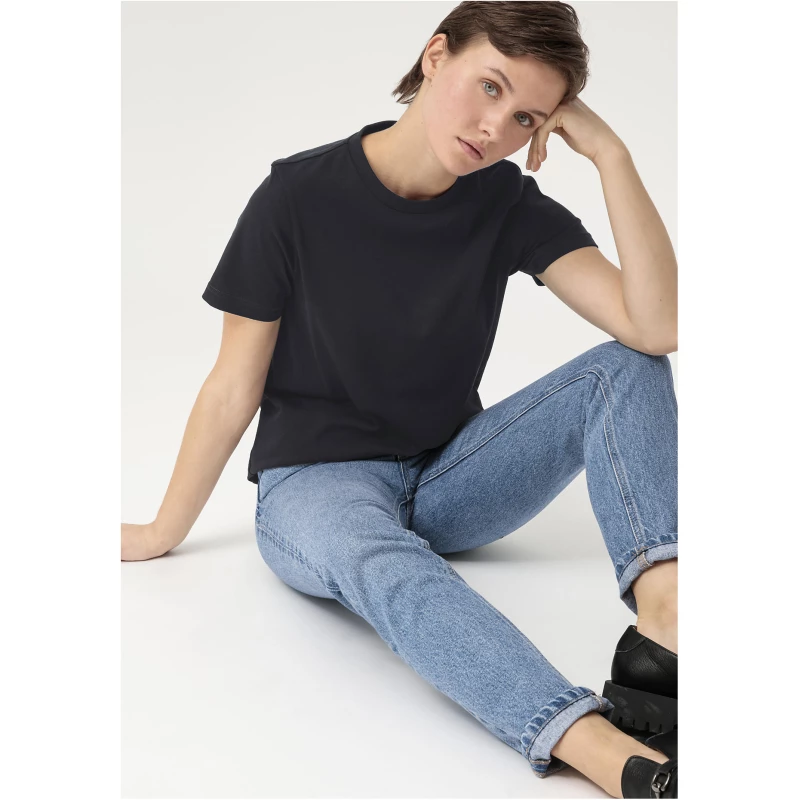 hessnatur Damen T-Shirt aus Bio-Baumwolle - schwarz - Größe 44