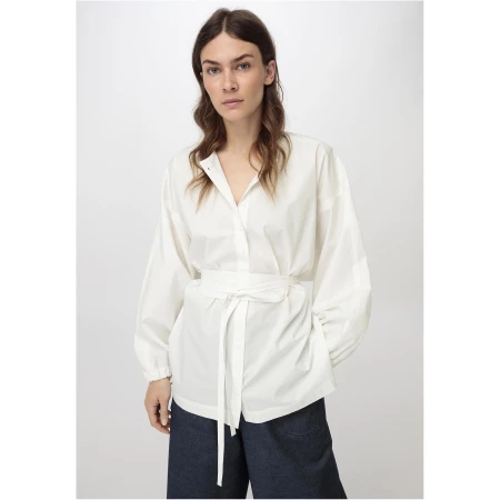 hessnatur Damen ZERO WASTE Bluse aus Bio-Baumwolle - weiß - Größe 1size