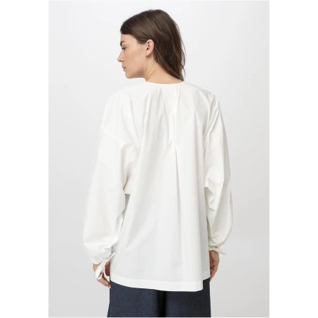 hessnatur Damen ZERO WASTE Bluse aus Bio-Baumwolle - weiß - Größe 1size