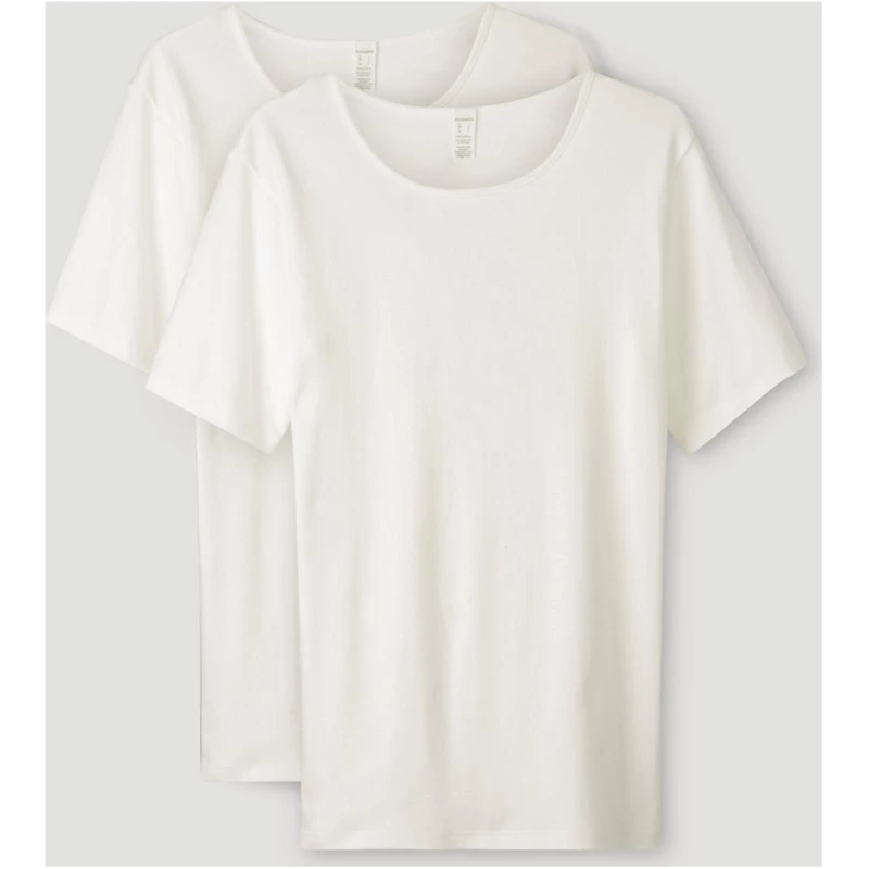 hessnatur Herren T-Shirt PureDAILY im 2er Set aus Bio-Baumwolle - weiß - Größe 4