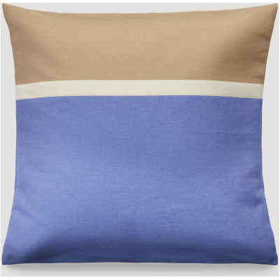 hessnatur Kissenbezug Turku aus Bio-Baumwolle - blau - Größe 70x70 cm