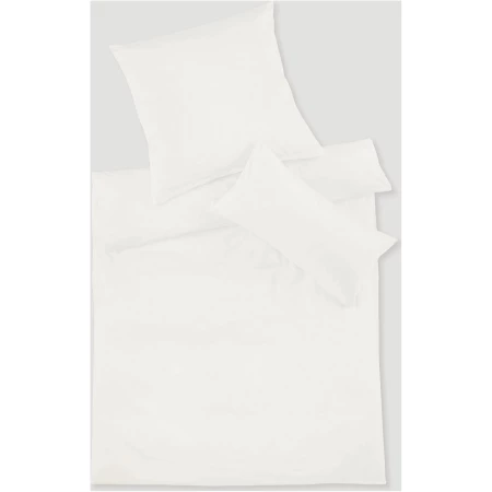hessnatur Satin Bettwäsche-Set aus Bio-Baumwolle - weiß - Größe 135x200 / 80x80 cm