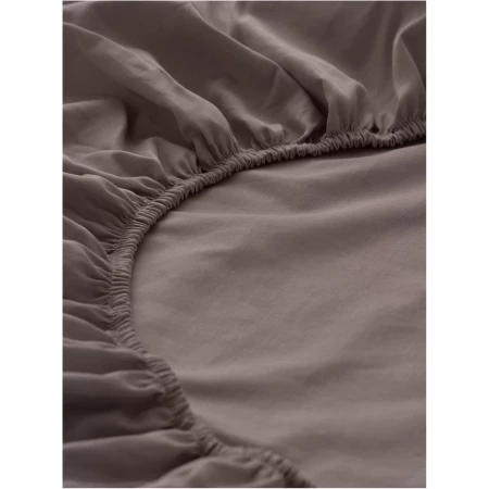 hessnatur Satin-Spannbetttuch aus Bio-Baumwolle - braun - Größe 90-100x200 cm