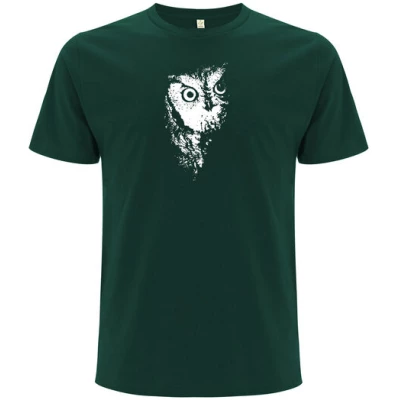ilovemixtapes Herren T-Shirt mit Eule aus Biobaumwolle Bottle Green