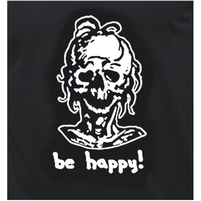 little kiwi Herren T-Shirt, "Be happy!", Schwarz