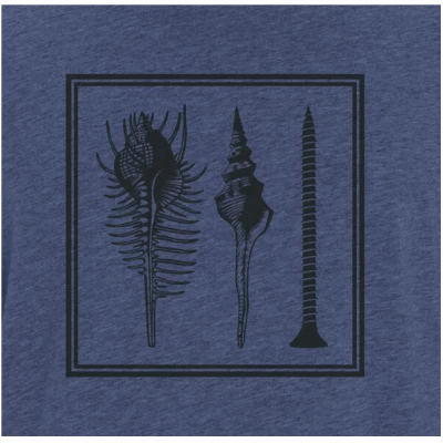 little kiwi Herren T-Shirt, "Muschel", Blau - Dark Heather Indigo