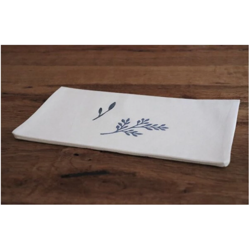 luscinia Stoffserviette und Stofftasche "Blaue Wildblumen" handbedruckt