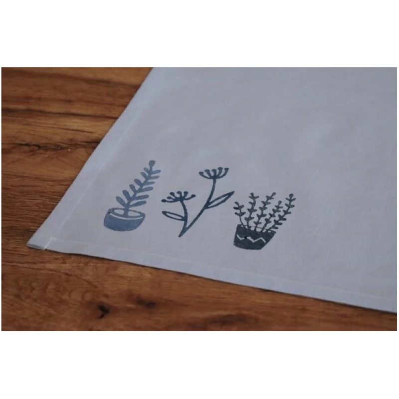 luscinia Stoffserviette und Stofftasche "Zimmerpflanzen" handbedruckt