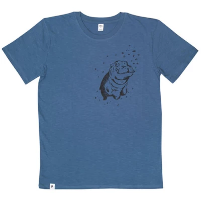 päfjes Nick Nilpferd - Fair gehandeltes Männer T-Shirt - Slub Blue