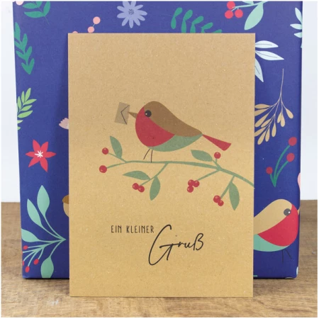 Bow & Hummingbird Postkarte Ein kleiner Gruß, wahlweise mit Briefumschlag