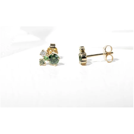 Eppi Grüne Cluster-Ohrringe mit grünen Diamanten und Edelsteinen Kerrie