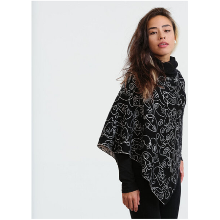 Gary Mash Strick-Poncho Loa mit Rollkragen aus Bio-Baumwolle
