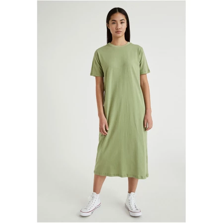 Infinitdenim Damen vegan Kleid Kurzarm Grün