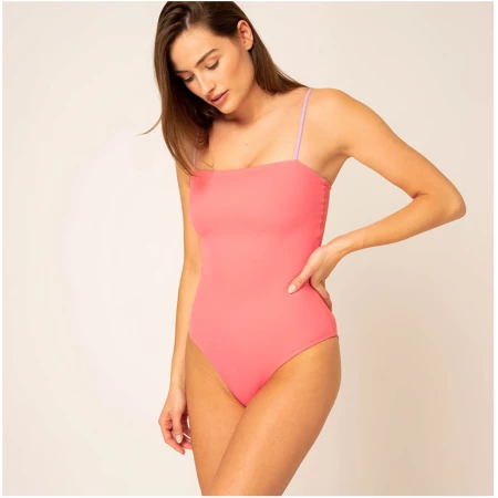 Woodlike Damen vegan Einteiliger Badeanzug Sole Reversible Pink / Lilac Lila