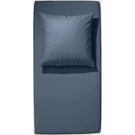hessnatur Jersey-Spannbetttuch aus Bio-Baumwolle - blau - Größe 140-160x200 cm