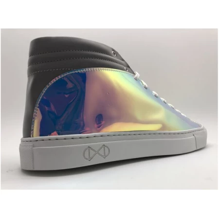 hoher Sneaker aus recyclebarer Regenbogenfolie "nat-2 Sleek vanish"