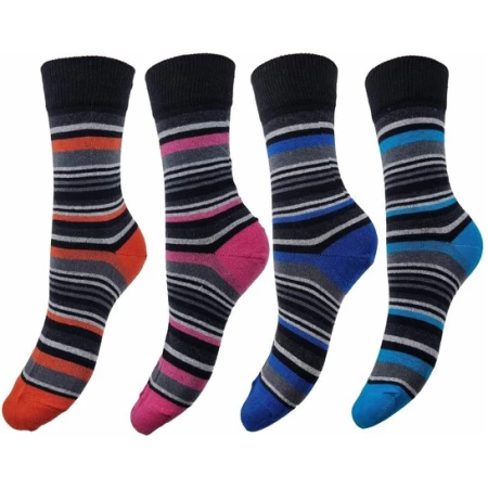 Bruno Barella Bio-Baumwolle Socken mit bunten Streifen im 4er-Pack