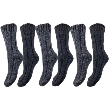 Bruno Barella Norweger Strick-Socken mit extra dicker Schafwolle