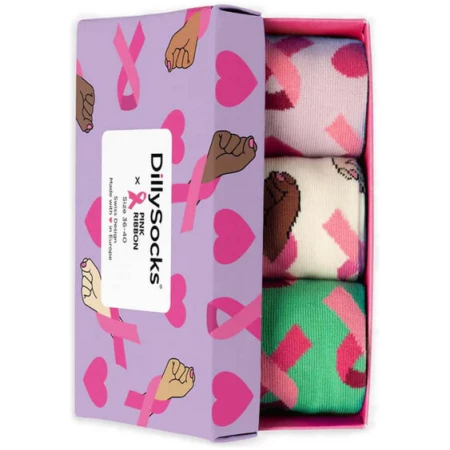 DillySocks Pink Ribbon Charity Socken-Box