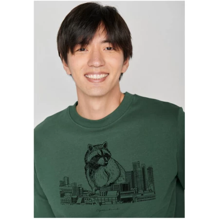 GREENBOMB Animal Raccoon City Wild - Sweatshirt für Herren