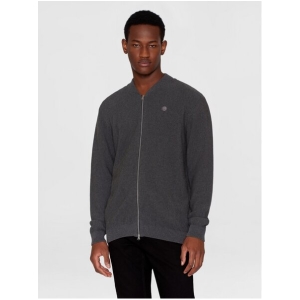 KnowledgeCotton Apparel Herren Cardigan "FIELD Pique Badge Knit" aus Biobaumwolle mit Reißverschluß