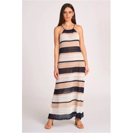 Long Dress with Multicolor Stripes