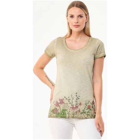 ORGANICATION Cold Pigment Dyed T-Shirt aus Bio-Baumwolle mit Blume-Print