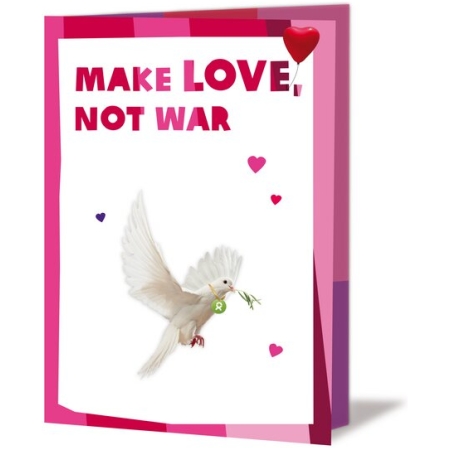 OxfamUnverpackt Spenden-Geschenk "Friedenstaube" (Grußkarte zum Liebe zeigen mit Magnet)
