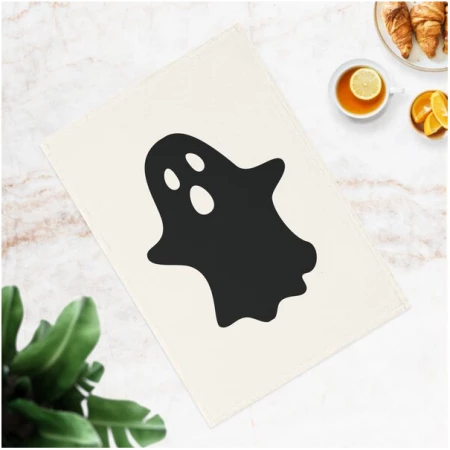 PepMelon Ghost Gruseliges Halloween Geschirrtuch aus Bio-Baumwolle, 50 x 70 cm