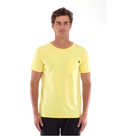 RAVENS VIEW IBIZA Herren vegan T-Shirt Rundhalsausschnitt Wild Pocket Limonengelb