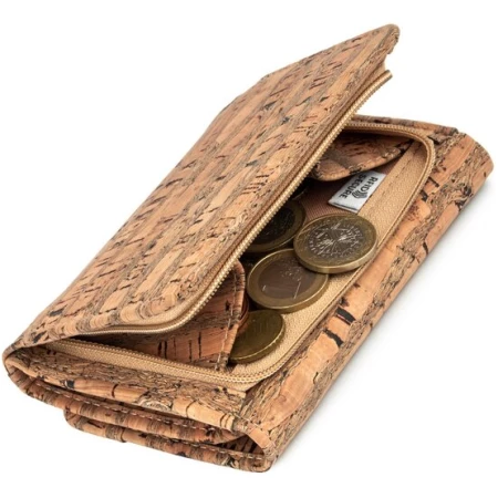 Simaru Vegane Geldbörse aus Kork mit RFID-Schutz ,Portemonnaie , Geldbeutel