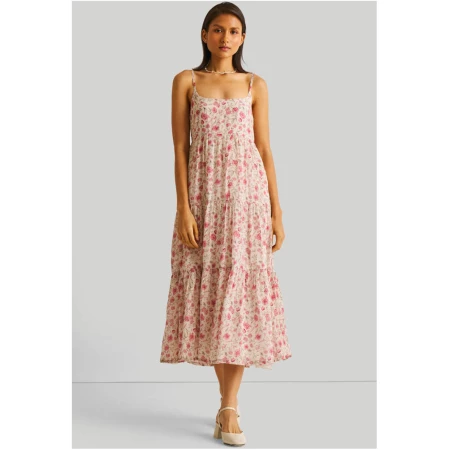 Strappy Tiered Floral Maxi Dress