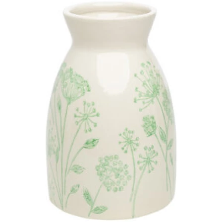 TRANQUILLO Vase FLORAL mit Blütenmuster in grün (POR531)