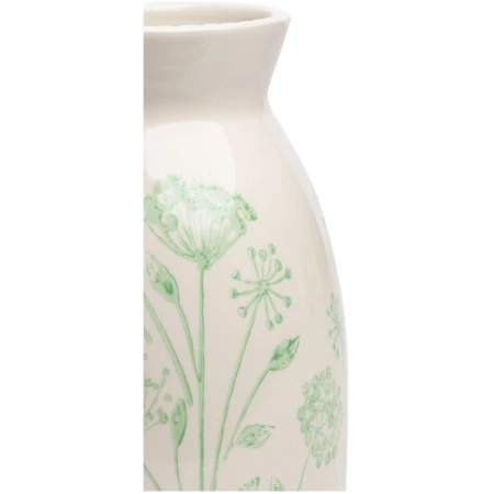 TRANQUILLO Vase FLORAL mit Blütenmuster in grün (POR531)