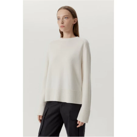 The Merino Wool Boxy Sweater - Snow White