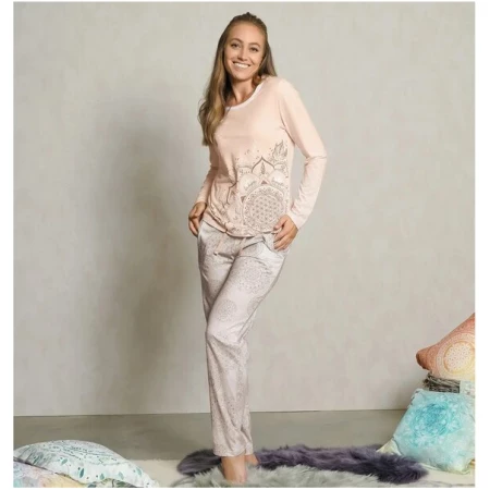 The Spirit of OM Damen Pyjama Schlafanzug langarm mint oder sahara SET oder einzeln